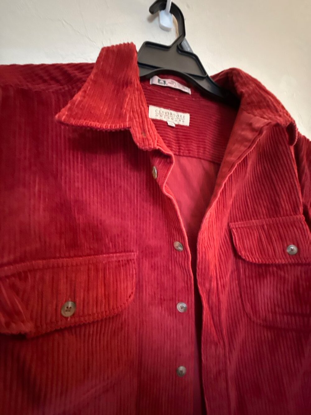 Vintage 90s Claybrooke Outdoors Men's XXL Red Corduroy Shirt Shacket Workwear